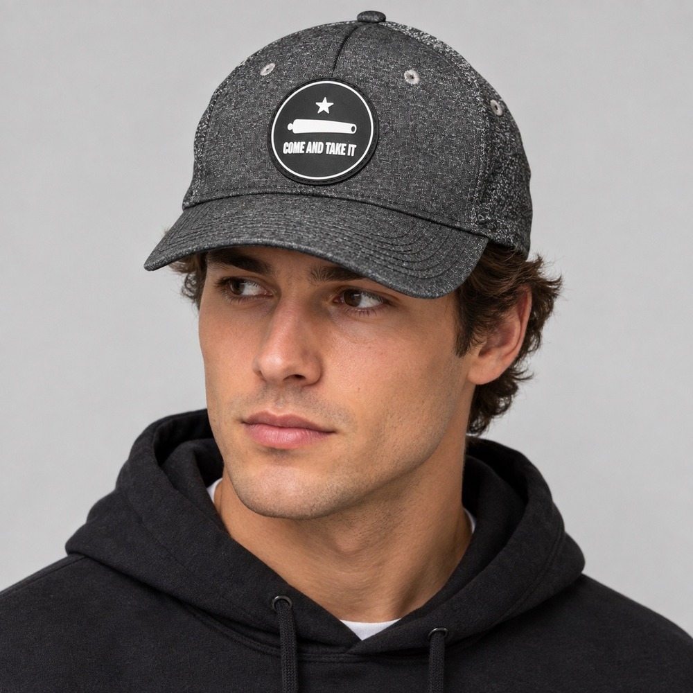 Trucker Hat Men OS Black Come And Take It Cannon Gray Heather Snapback Patriotic